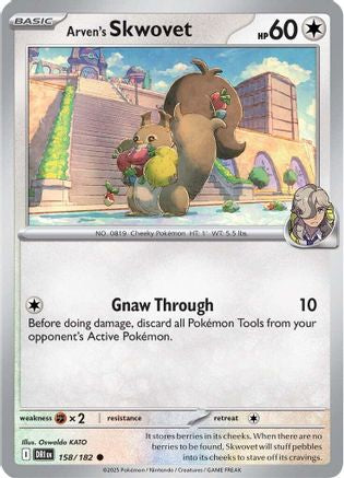 Arven's Skwovet 158/182 - Reverse Holofoil SV10 Destined Rivals - Common