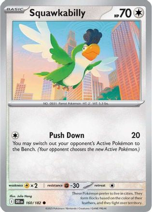 Squawkabilly 160/182 - Reverse Holofoil SV10 Destined Rivals - Common