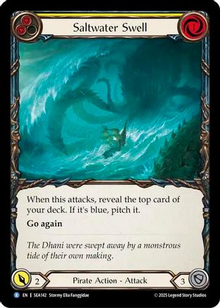 Saltwater Swell (Yellow) (SEA143) - High Seas Rainbow Foil