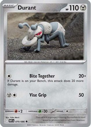 Durant 070/086 - Reverse Holofoil SV White Flare - Uncommon