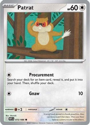 Patrat 072/086 - Reverse Holofoil SV White Flare - Common