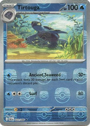 Tirtouga (Master Ball Pattern) 022/086 - Holofoil SV Black Bolt - Uncommon