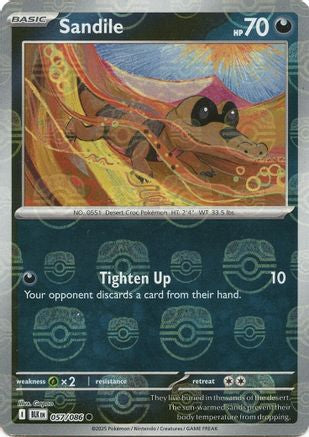 Sandile (Master Ball Pattern) 057/086 - Holofoil SV Black Bolt - Common