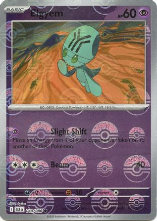Elgyem (Poke Ball Pattern) 040/086 - Holofoil SV Black Bolt - Common