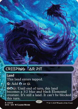 Creeping Tar Pit (0009) (Borderless) (EOS-009) - Edge of Eternities: Stellar Sights Foil