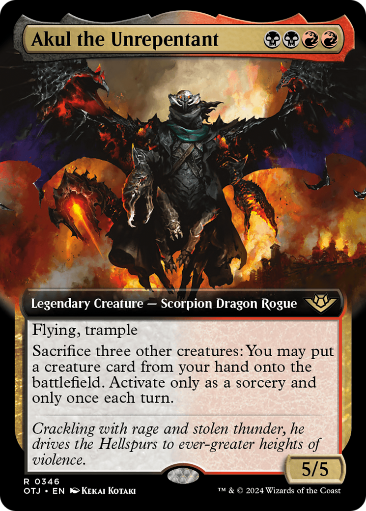 Akul the Unrepentant (Extended Art) (OTJ-346) - Outlaws of Thunder Junction: (Extended Art) Foil