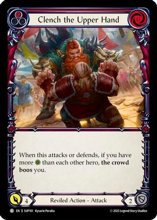 Clench the Upper Hand (Red) (SUP101) - Super Slam Rainbow Foil