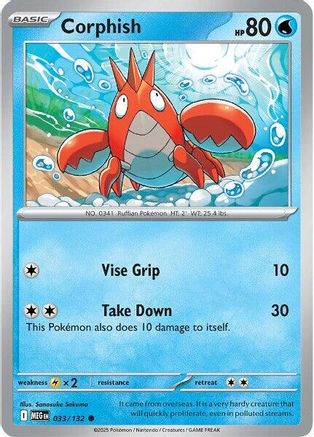 Corphish 033/132 - Reverse Holofoil ME01 Mega Evolution - Common
