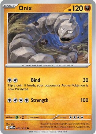 Onix 070/132 - Reverse Holofoil ME01 Mega Evolution - Common