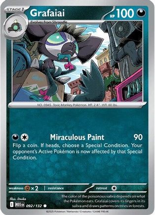 Grafaiai 092/132 - Reverse Holofoil ME01 Mega Evolution - Common