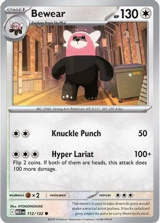 Bewear 112/132 - Reverse Holofoil ME01 Mega Evolution - Common