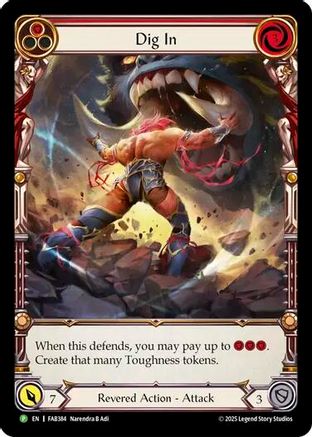 Dig In (Red) - FAB384 (FAB384) - Flesh and Blood: Promo Cards Rainbow Foil