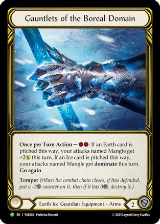 Gauntlets of the Boreal Domain (Golden) - FAB289 (FAB289) - Flesh and Blood: Promo Cards Cold Foil