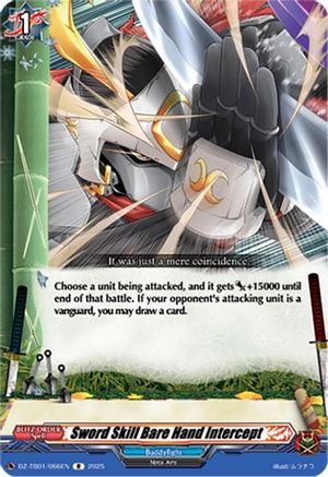 Sword Skill Bare Hand Intercept (DZ-TB01/066EN) - DZ-TB01: Future Card Buddyfight