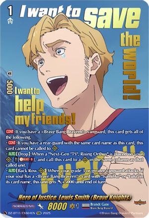 Hero of Justice, Lewis Smith (Brave Knights) (EXS) (DZ-BT11/EXS04EN) - DZ-BT11: Symphony of Might & Bloom
