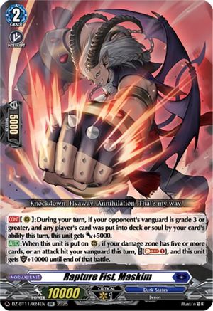 Rapture Fist, Maskim (DZ-BT11/024EN) - DZ-BT11: Symphony of Might & Bloom