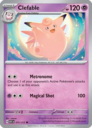 Clefable 075 - Reverse Holofoil ME Ascended Heroes - Uncommon