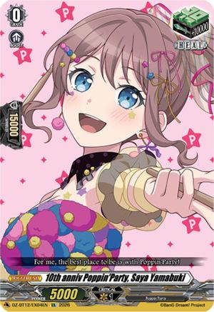 10th anniv Poppin'Party, Saya Yamabuki (DZ-BT12/EX04EN) - DZ-BT12: Chasm of Lost Souls