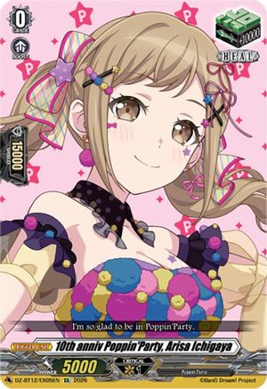 10th anniv Poppin'Party, Arisa Ichigaya (DZ-BT12/EX05EN) - DZ-BT12: Chasm of Lost Souls