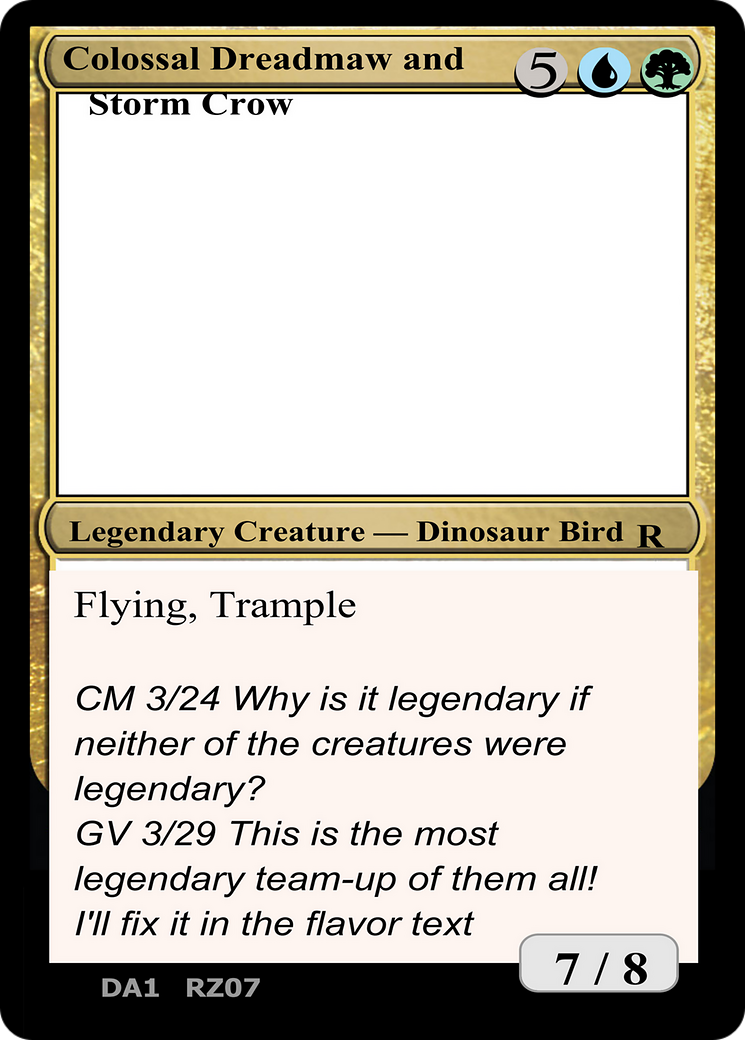 Colossal Dreadmaw and Storm Crow (UNK-RZ07A) - Unknown Event