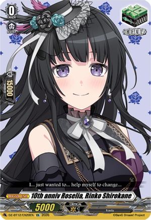 10th anniv Roselia, Rinko Shirokane (DZ-BT12/EX20EN) - DZ-BT12: Chasm of Lost Souls