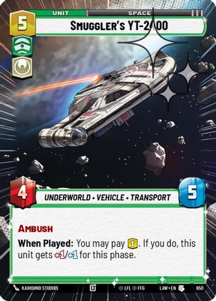 Smuggler's YT-2400 (Hyperspace Foil) (650) - A Lawless Time Foil