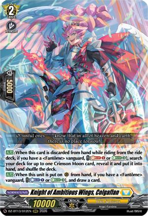 Knight of Ambitious Wings, Colgaflan (DZ-BT13/012EN) - DZ-BT13: Parallactic Clash