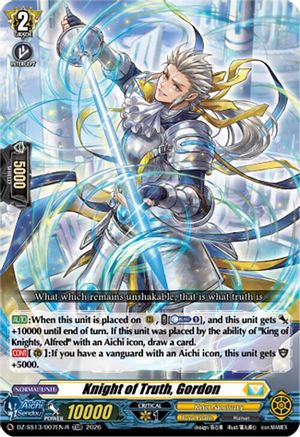 Knight of Truth, Gordon (TDR) (DZ-SS13/007EN-R) - DZ-SS13: Blaster Blade Start Deck