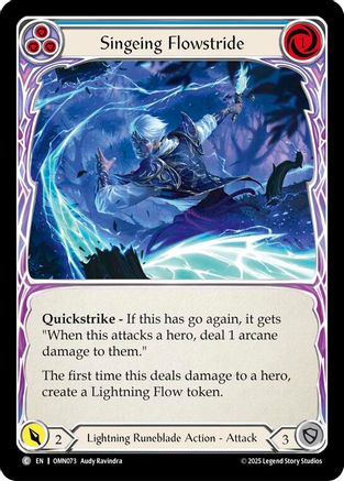 Singeing Flowstride (Blue) (OMN073) - Omens of the Third Age Rainbow Foil