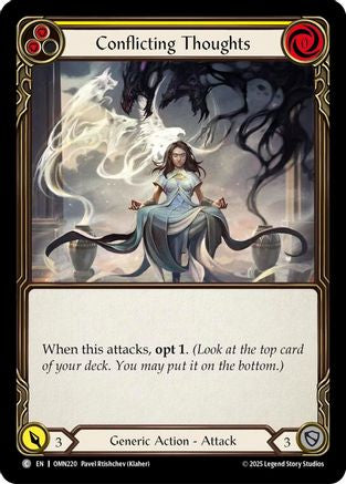 Conflicting Thoughts (Yellow) (OMN220) - Omens of the Third Age Rainbow Foil