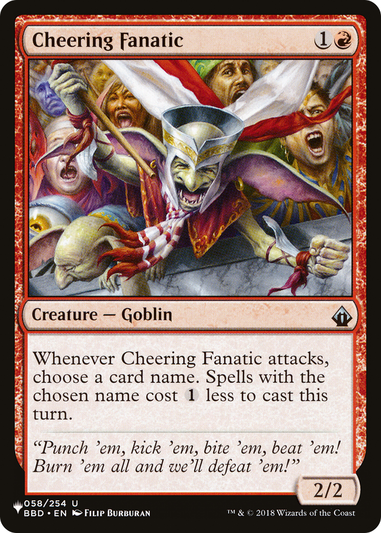 Cheering Fanatic (LIST-058/254) - The List