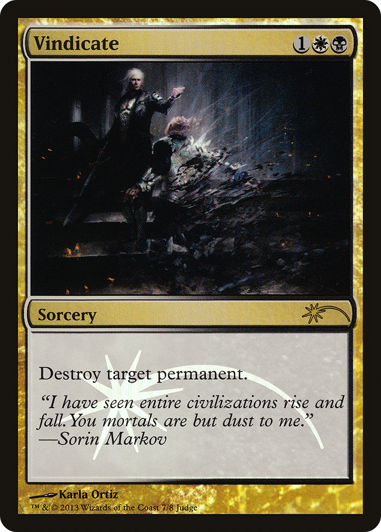 Vindicate (2013) (JDG-007) - Judge Gift Cards 2013 Foil