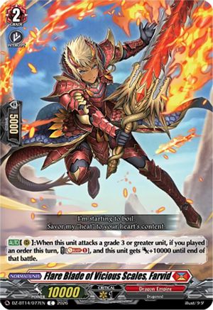 Flare Blade of Vicious Scales, Farvid (DZ-BT14/077EN) - DZ-BT14: Envoys of the Crimson Moon