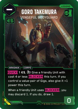 Goro Takemura - Vengeful Bodyguard (Rare) (071) - Welcome to Night City Retail Foil