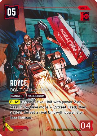 Royce - Don't Call Me Simon (001) - Edgerunner Open Season 1 Foil