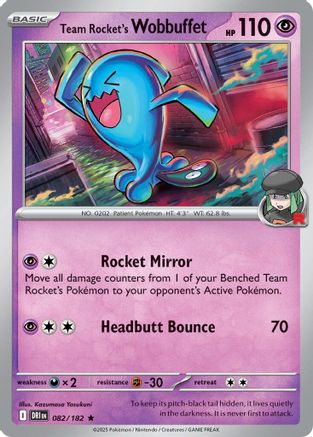 Team Rocket's Wobbuffet 082/182 Deck Exclusives - Rare