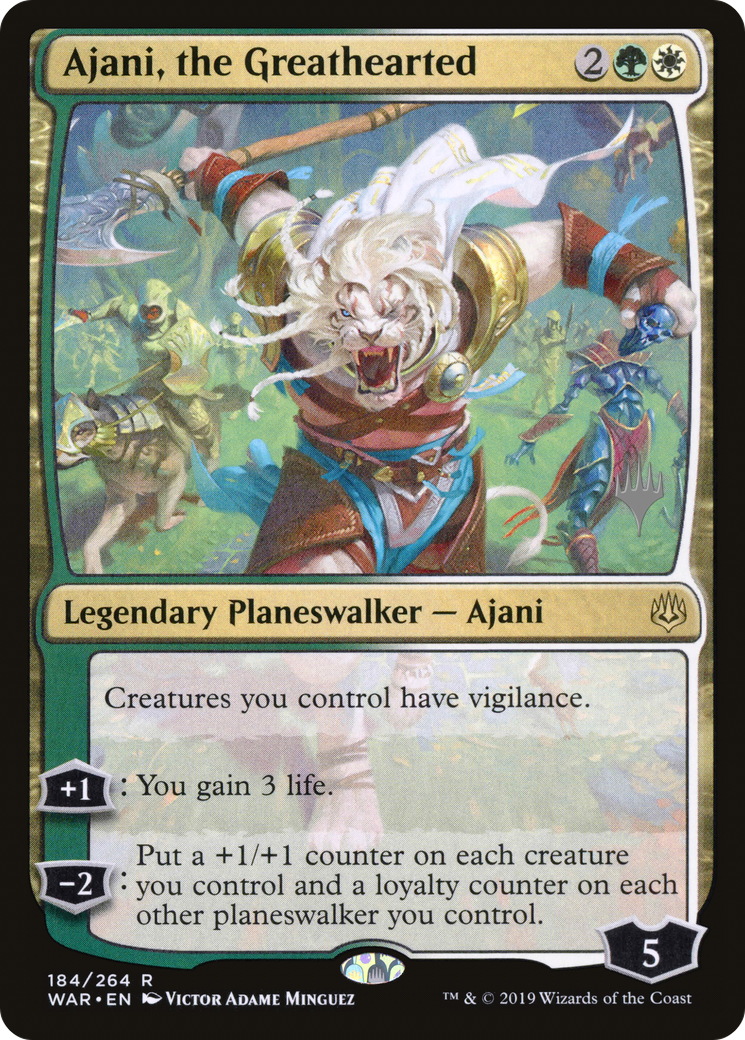 Ajani, the Greathearted (PPELD-184) - War of the Spark Promos Foil