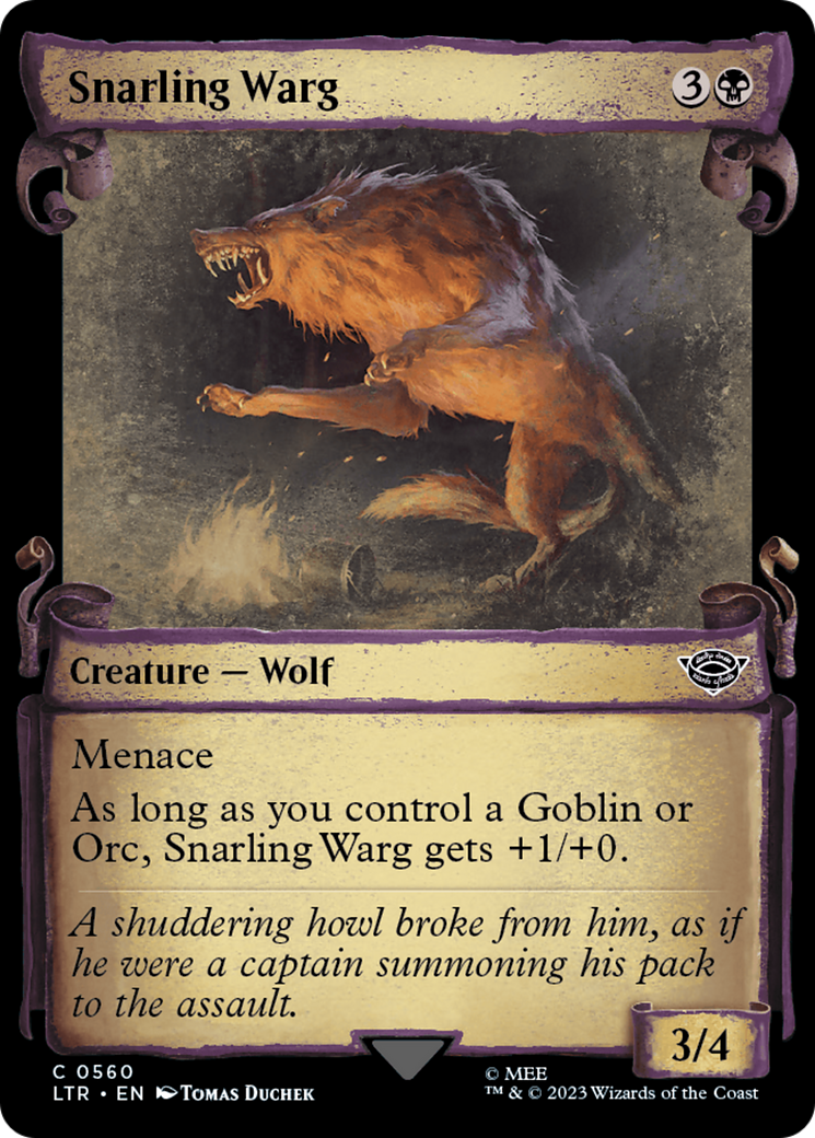 Snarling Warg (Showcase Scrolls) (LTR-560) - The Lord of the Rings: Tales of Middle-earth: (Showcase)