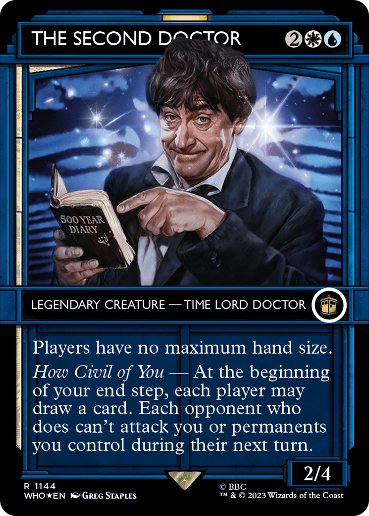 The Second Doctor (Showcase) (Surge Foil) (WHO-1144) - Doctor Who: (Showcase) (Borderless) Foil