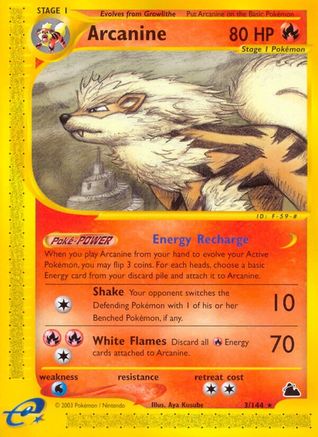 Arcanine (3) 003 - Reverse Holofoil Skyridge - Rare