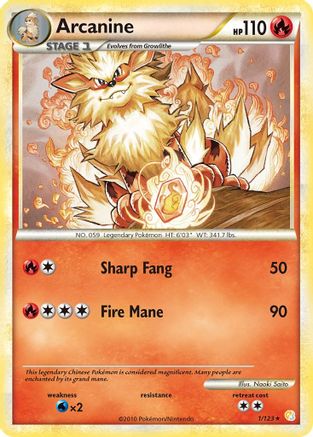Arcanine 001 - Holofoil HeartGold SoulSilver - Holo Rare