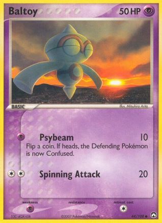 Baltoy 044 - Reverse Holofoil Power Keepers - Common