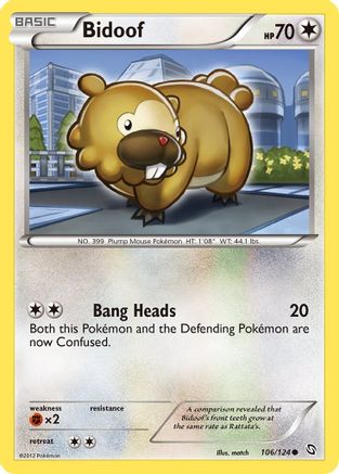 Bidoof 106/124 - Reverse Holofoil Dragons Exalted - Common