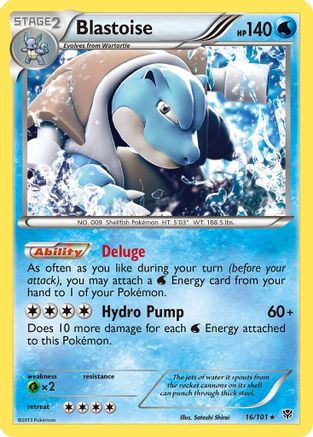Blastoise 016/101 - Reverse Holofoil Plasma Blast - Holo Rare