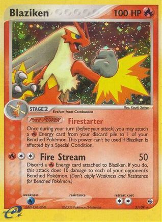 Blaziken 003/109 - Reverse Holofoil Ruby and Sapphire - Holo Rare