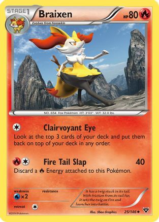 Braixen 025/146 - Reverse Holofoil XY Base Set - Uncommon