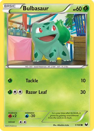 Bulbasaur 001/108 - Reverse Holofoil Dark Explorers - Common