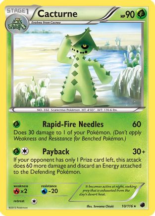Cacturne 010 - Reverse Holofoil Plasma Freeze - Rare