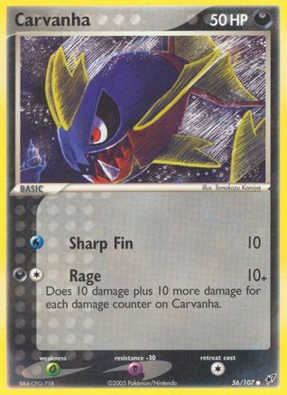 Carvanha 056/107 - Reverse Holofoil Deoxys - Common