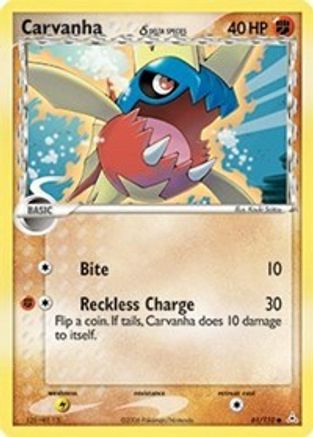 Carvanha (Delta Species) 061/110 - Reverse Holofoil Holon Phantoms - Common